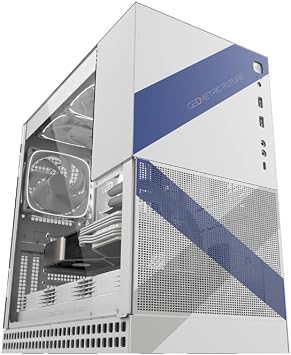 Geometric Future M4 Lancelot Mid/Mini Tower, E-ATX/ATX Game Case, Glass/1.2mm Steel, Vertical Air Tunnel Design, Type C, 360/240 Radiator, Vertical GPU Mount, GEO-M4-LAN PC Case Only