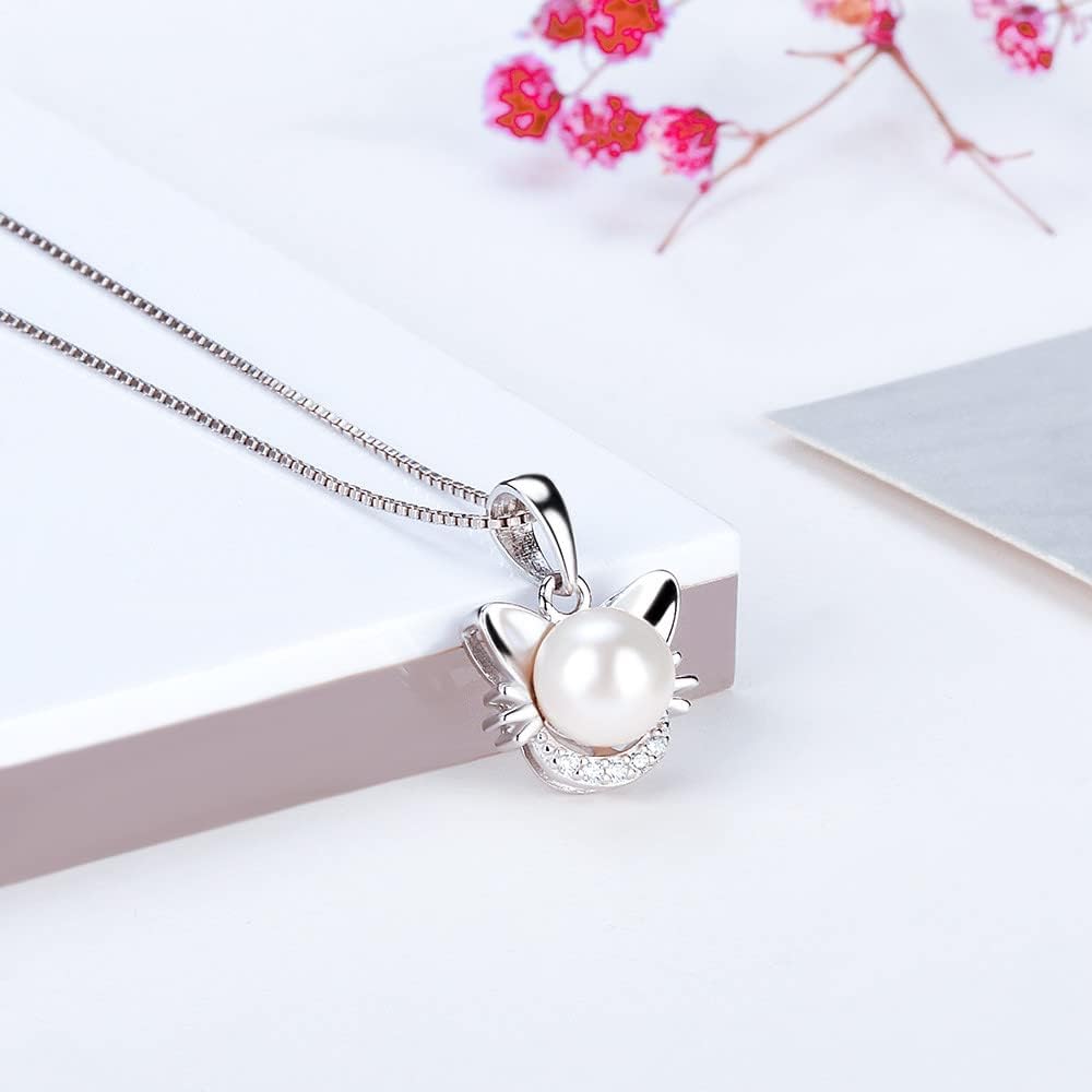 Sterling Silver CZ Cat Bail Pin Pendant Fitting for Pearl Jewelry, Design Pendant Mount for Women DIY Jewelry Making
