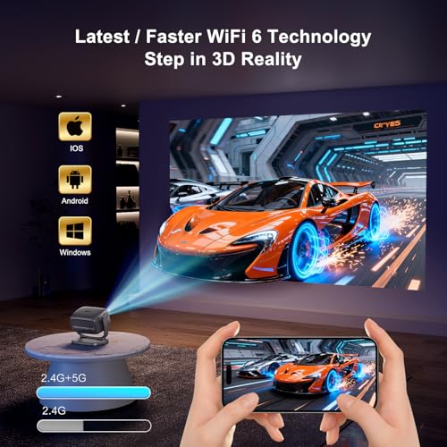 Projector Native 1080P Home Smart Video Projector 4K Support 26000L Keystone Correction Stream Apps WiFi 6 Bluetooth 5.2 Compatible with TV Stick,HDMI,USB,Laptop,iPhone,Android Smartphone - Image 6