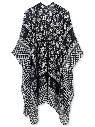 Image of Spicy Sandia Kimonos for Women Floral Beach Cover Up Loose Swimsuit Bathing Suit Coverup Cardigan for Summer Swimwear