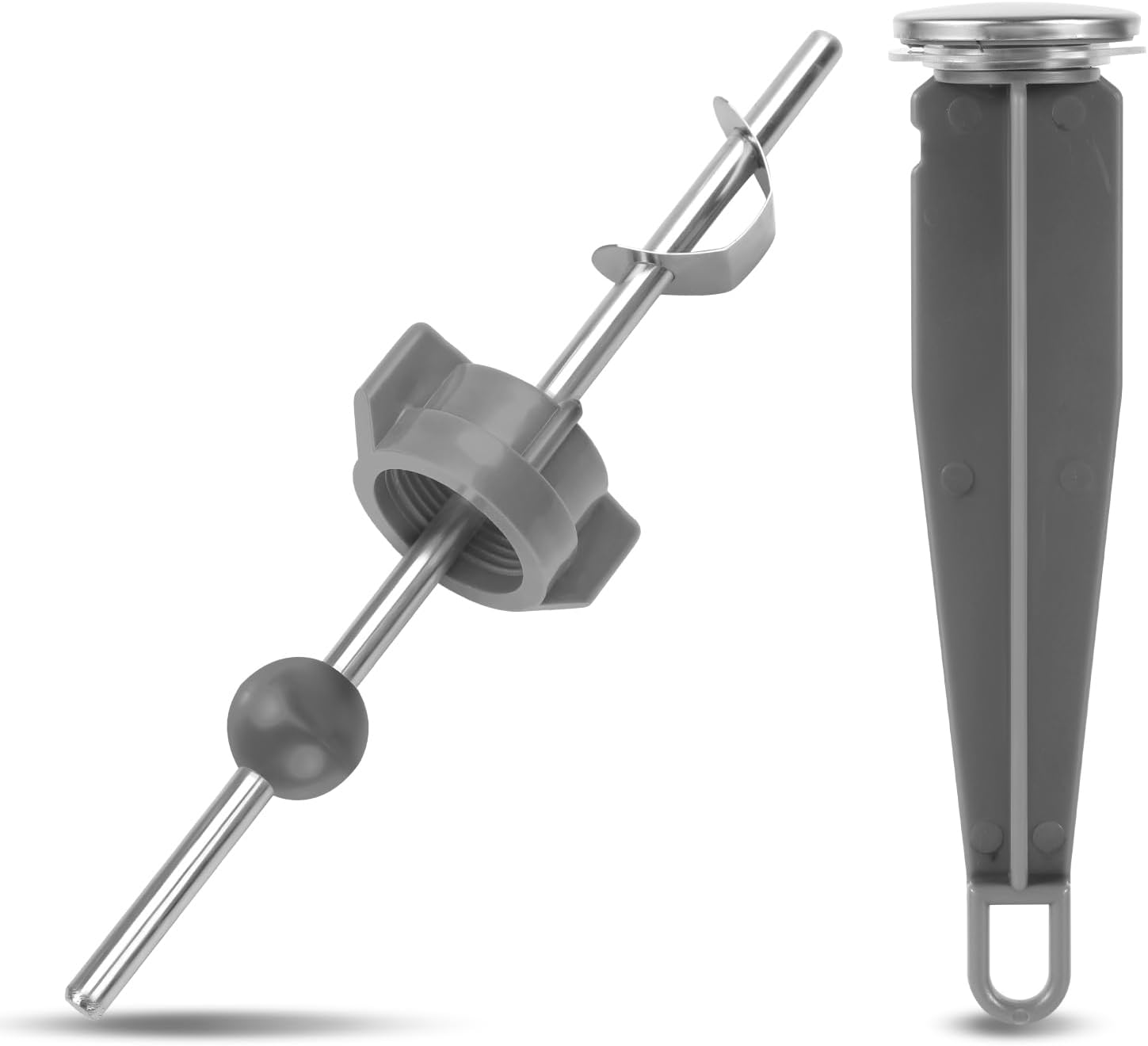 2pcs Sink Drain Parts, Lavatory Pop Up Stopper Assembly with Plug Bathroom Sink Drain Repair Kit Pivot Ball Rod Replacement Compatible with Price Pfister & Popular Band(Grey,Grey)