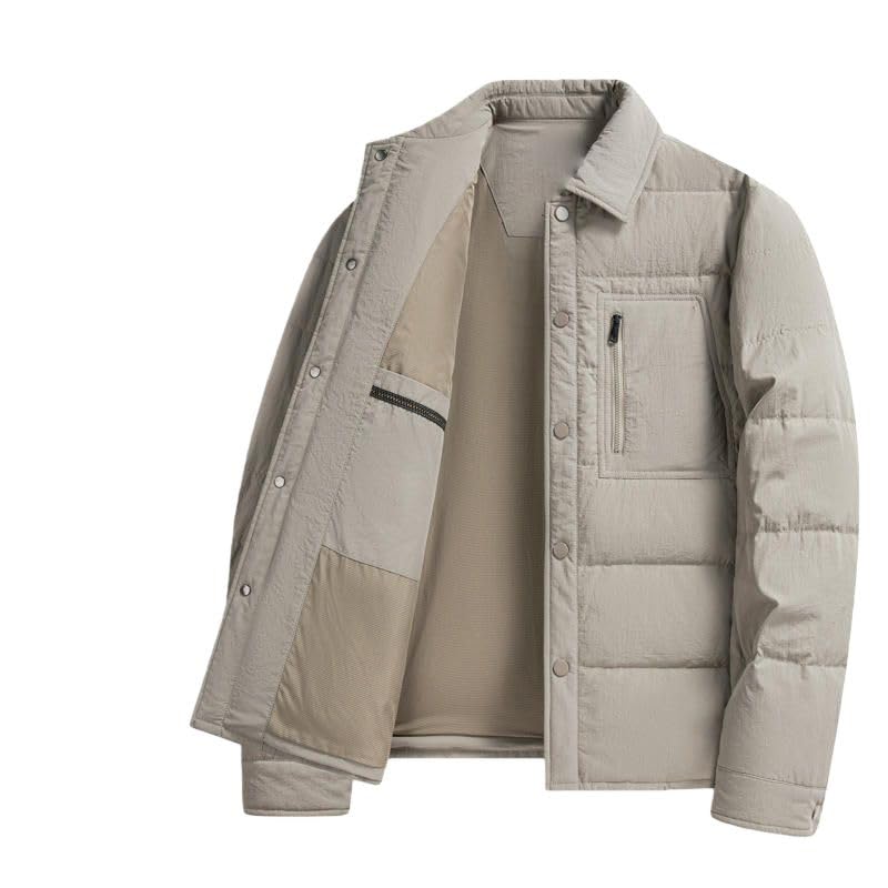 Chaqueta de plumón de invierno de diseño italiano con cuello camisa 5