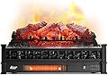TURBRO Eternal Flame 26-Inch Infrared Quartz Electric Fireplace Log Heater, Realistic Pinewood Logs, Adjustable Flame Colors, Remote Control, Thermostat, Timer, EF26-PB, 1500W