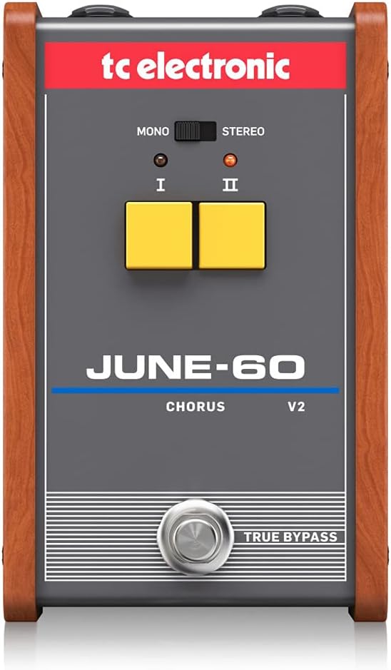 TC Electronic JUNE-60 V2 Chorus Pedal - Authentic BBD Circuitry, 2-Button Interface, Vintage Synthesizer Chorus Recreation for Musicians
