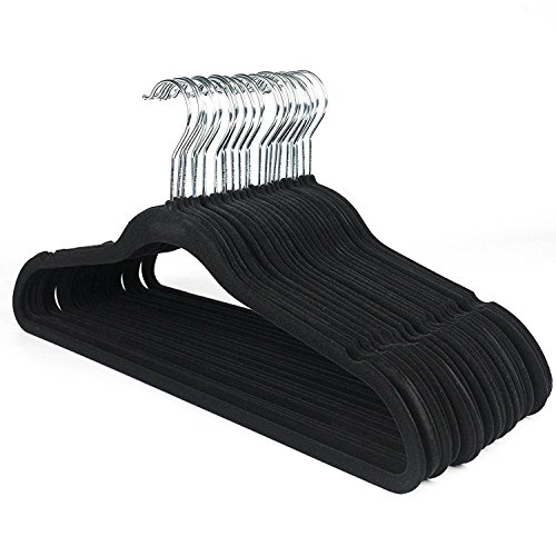 CLJ Featuring Non-Slip Black Velvet Suit Hangers