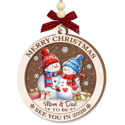 Mom and Dad to Be Ornament 2026 - Wooden Christmas Tree Decoration, Pregnancy Gifts for Expecting Parents, Wife, Husband - New Parents Gifts for Couples, First Time Mom Dad Ideas