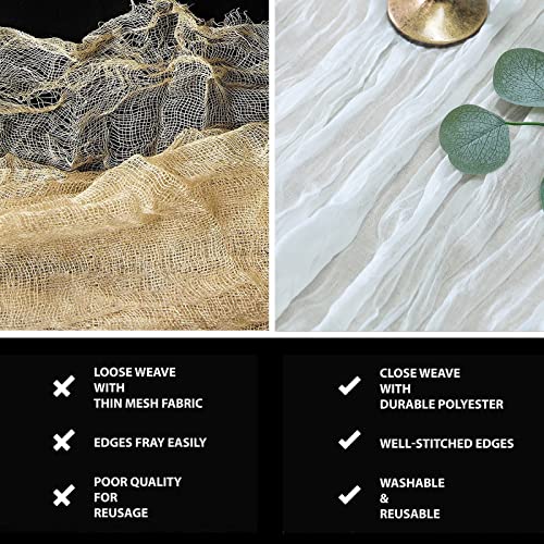 Konelia 5Pack 13Ft Cheesecloth Table Runner Rustic Gauze Tablerunner For Wedding Party Fall Christmas Shower Farmhouse Kitchen Dining Table Decorations #TOP6