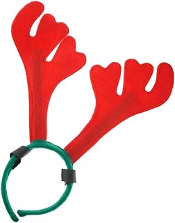 ShowQuest Christmas Antlers With Hoop And Loop Attachment For Horses (One Size) (Red/Green)