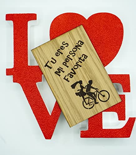 Tarjeta Madera Roble"Tú eres mi persona favorita". Regalo día de la madre, día del padre, San Valentín, cumpleaños y aniversarios Cover