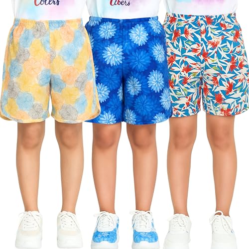 Image of TotzTouch Shorts for Kids Girls Pack of 3 | Summer Cotton Shorts| Kids Casual Cycling Shorts