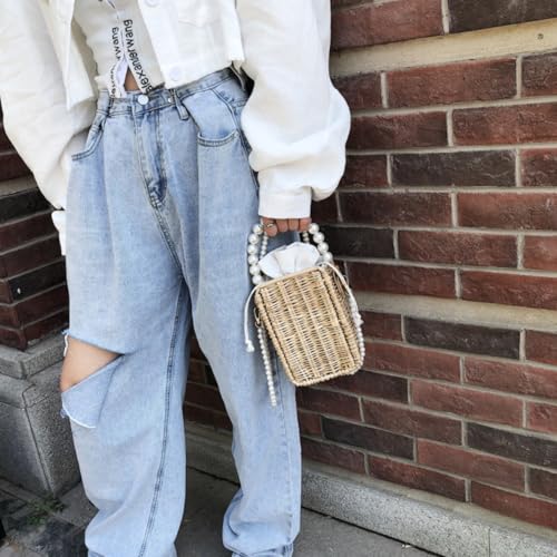 Sac bandoulière en rotin KOMBIUDA chic avec perles artisanales