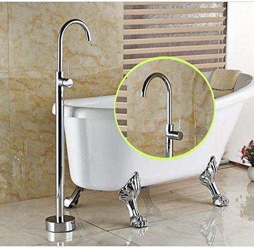 Mitigeur de baignoire eau chaude froide chrome avec colonne de sol