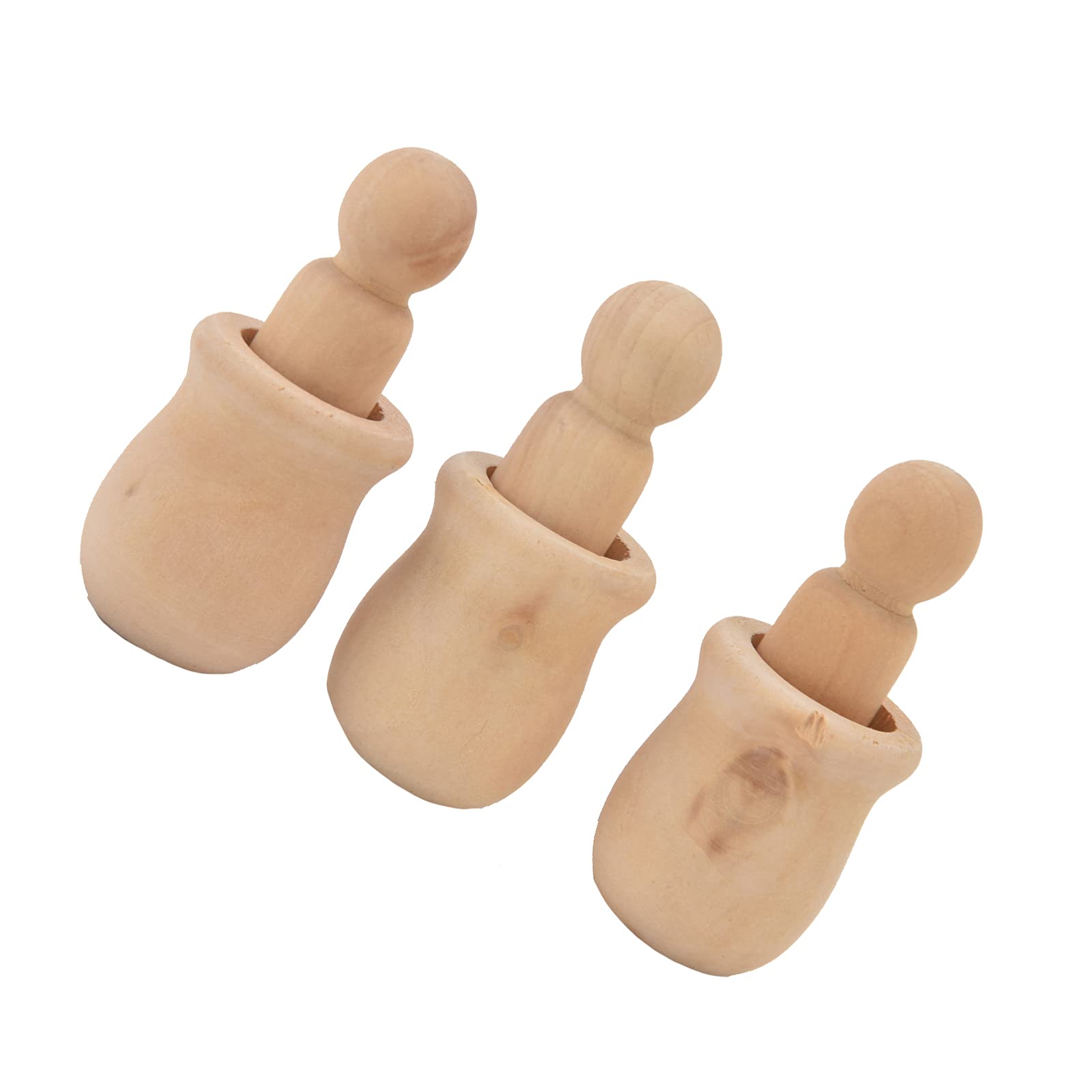 Gedourain DIY Doll People Shape Títeres, 10 Piezas de Madera Peg Dolls Superficie Circular Títeres Holster Dolls DIY Decoración del Hogar para Niños Arte Y Manualidades Creativas DIY