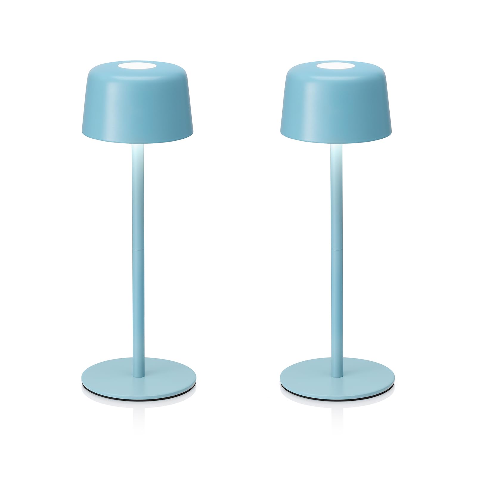 Auraglow Blue Rechargeable Table Lamp - Portable Cordless Battery Powered Touch Lamp With 3 Brightness Levels, Dimmable Led For Bedroom, Desk, Living Room, Hallway, Lounge, Garden & Patio (, 2 Pack)