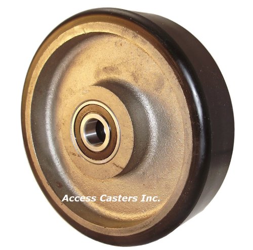 Crown 7" x 2" Pallet Jack Wheel w/Bearings, Polyurethane on Cast Iron (7VCR329AS)