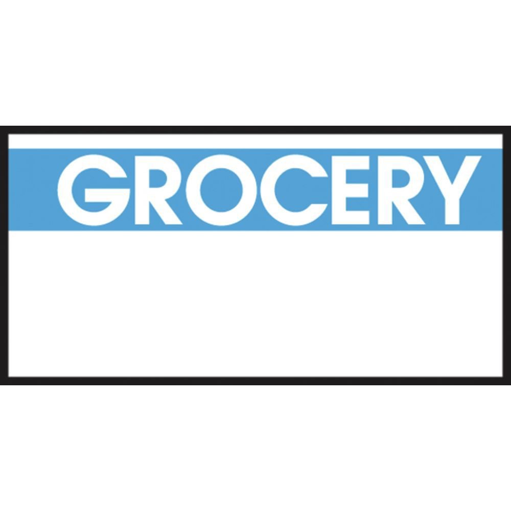 Monarch White Labels with Reversed Blue Print "Grocery" for 1110 1-Line Pricing Gun - 19mmL x 10mmH
