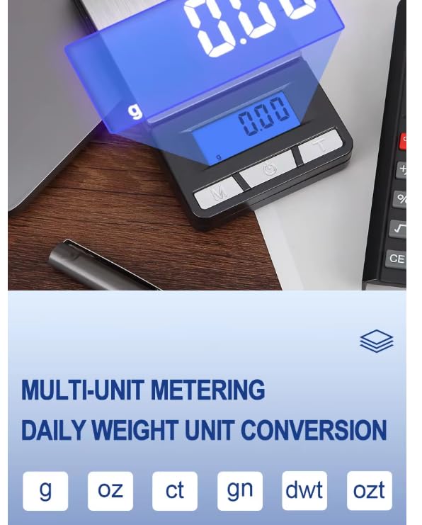 Pocket Scale 500G/ 0.01G Portable Electronic with Calculator Function Digital JewelryScale