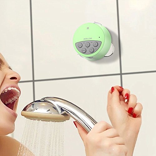 Baldr Bluetooth 4.0 Bathroom Speaker Waterproof Wireless Suction Cup Handsfree Nfc Speakerphone Fm Radio Music Player (Green) #TOP6