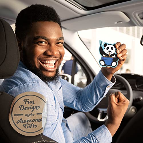 Image of Cute Funny Panda Eating Noodles Car Air Freshener 4 Pack Scented with Premium Oils (4 Pack)