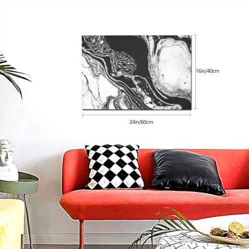 Impression sur toile marbrée noir et blanc HD poster mural chambre