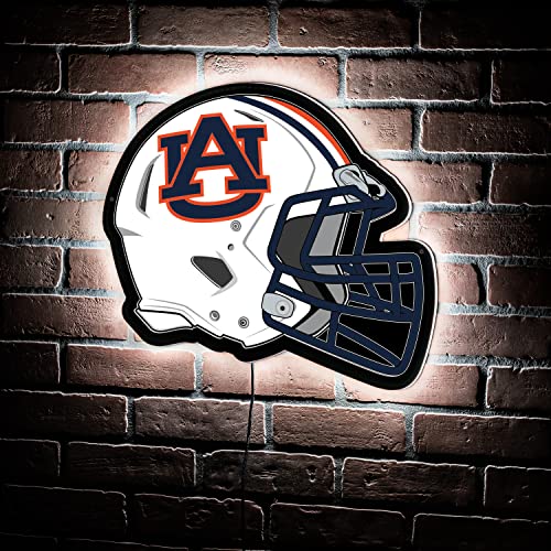 Team Sports America Evergreen NCAA Auburn University Ultra-Thin LED Light Wall Sign Decor | Full Size Replica Helmet | 19.5 x 15 Inches | Made in the USA