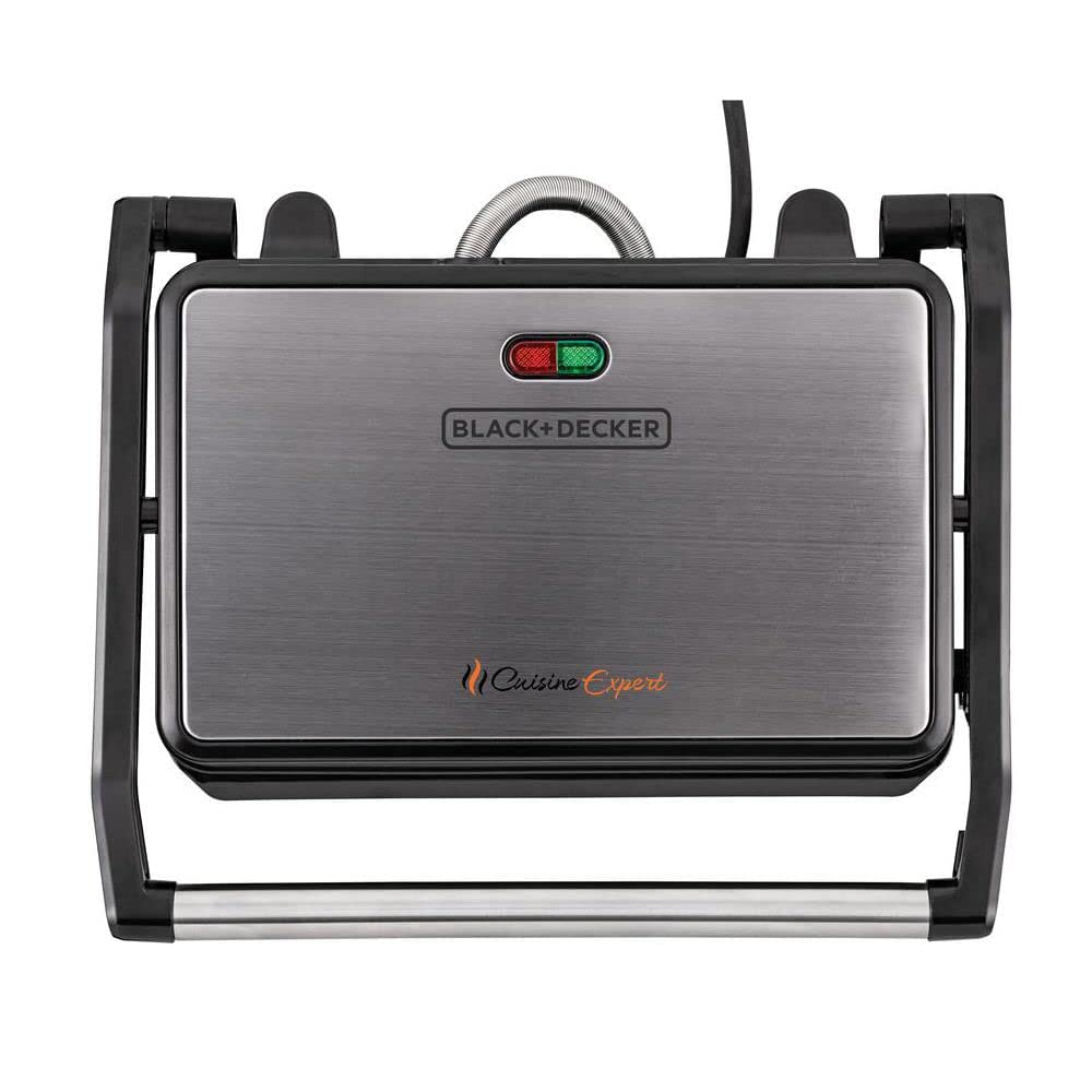 BLACK+DECKER Grill Elétrico Cuisine Expert, Grill com Chapas Antiaderentes e Caixa