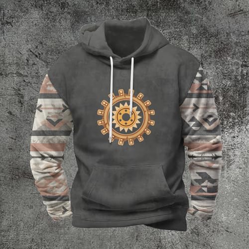Aztec Print Hoodie for Men Western Vintage Tribal Hooded Sweatshirt Tops Cowboy Fall Fashion Long Sleeve Pocket2