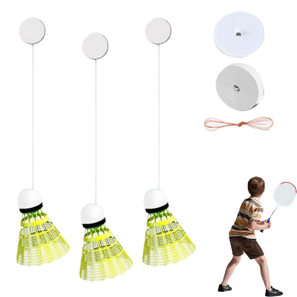 Venzina® Badminton Self-Practice, 3 BallsBouncing Badminton Ball for Training Self Adhesive with Elastic Cord, 40 Elastic Rope Replacement, Portable Practice Equipment (Non-Illuminating Style) (B0CX11277Y) Amazon Price History, Amazon Price Tracker