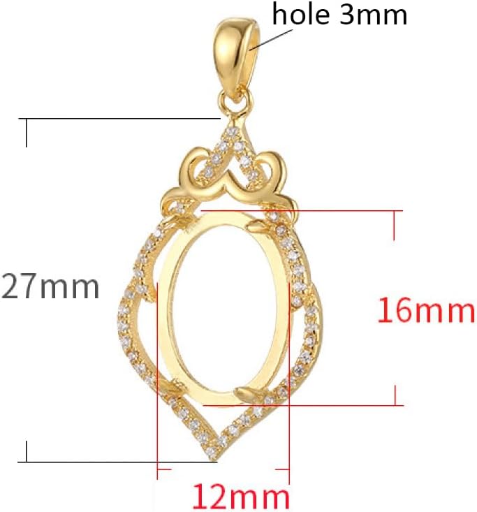 925 Silver Pendant Blank for 12X16mm Oval Cabochons Pendant Sterling Silver Base Trays for Jewelry Making