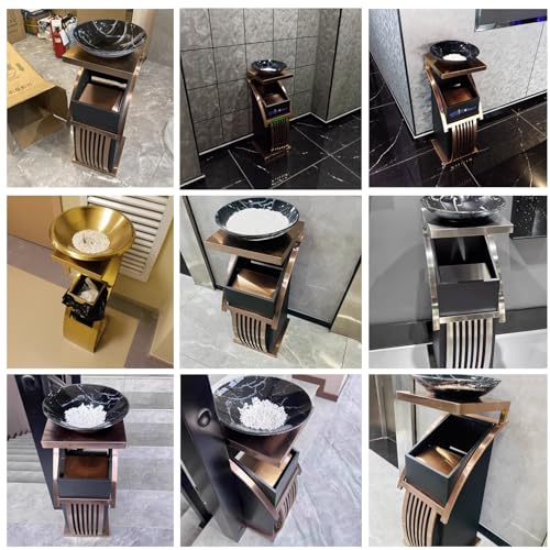 Cubo de basura comercial para entrada de ascensor con acabado resistente 8