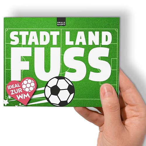 Spielefabrik Stadt Land Fluss Fußball | Fussball-Spielblock zu Vereinen Weltmeisterschaften Nationalmannschaften | Geschenk-Idee Mitbringsel für Jungen ab 10 Jahre | Für Fußballfans 2026