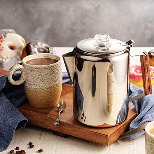 Eurolux Percolator Coffee Maker Pot - 9 Cups | Durable Stainless Steel Material | Brew Coffee On Fire, Grill or Stovetop | No Electricity, No Bad Plastic Taste | Ideal for Home, Camping & Travel - Thumbnail 7
