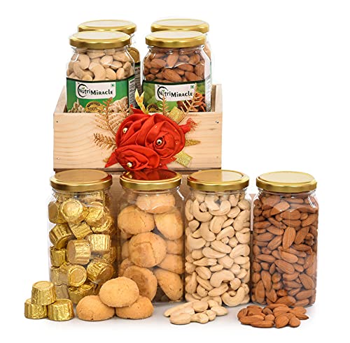 Image of NUTRI MIRACLE Diwali Dry Fruits and Chocolate Gift Hamper | Corporate Client Gift Pack