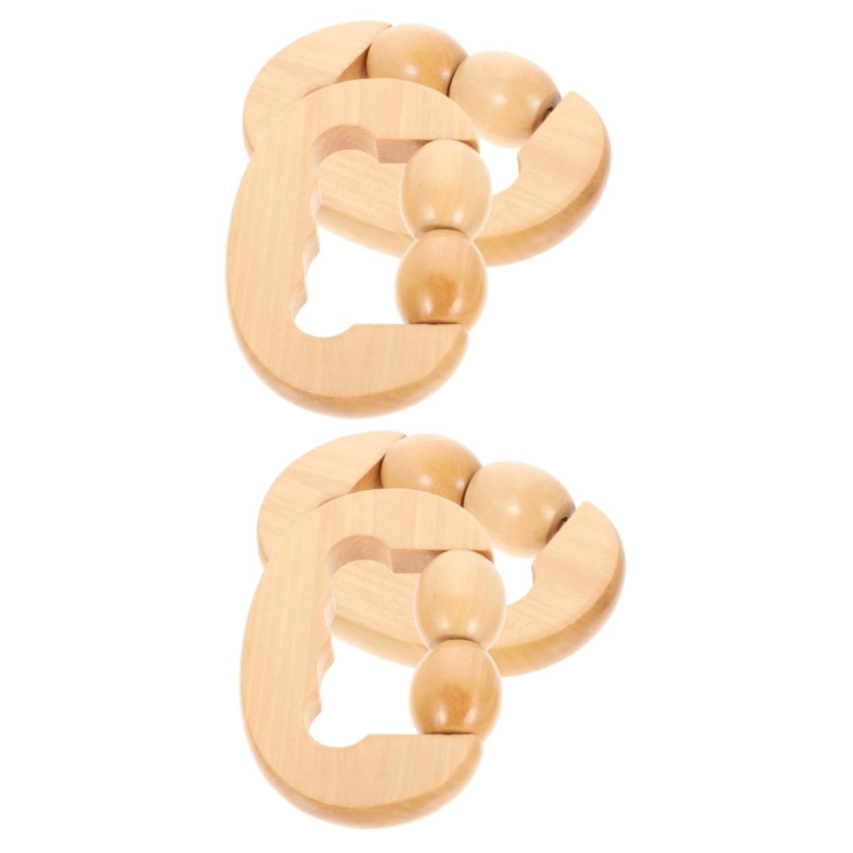 FRCOLOR Sets Massage Roller for Neck and Shoulders Handheld Back Wood Double Roller Stick Muscle Relief Tool Massage Device Pcs