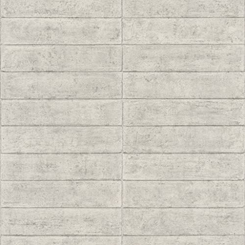 Rasch WTD Factory V 499636 - Papel pintado no tejido, diseño de ladrillos, color gris y beige