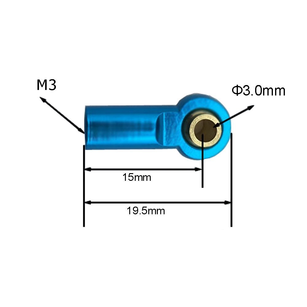 RC M3 Tie Link Rod Extrémité Bille Tête Articulée Pliée Pour