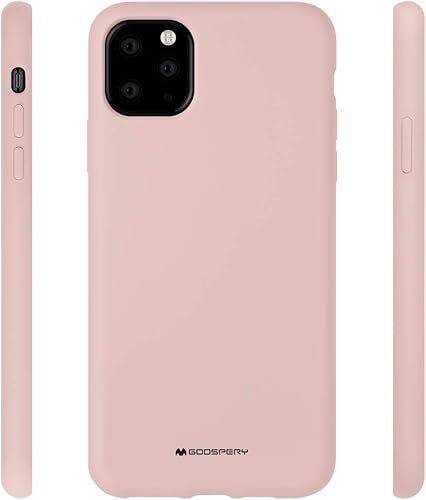 Miniatura 2 de GOOSPERY Funda de silicona líquida para Apple iPhone 11 Pro Max (6.5 pulgadas), funda protectora de goma con forro de microfibra suave (arena rosa)