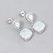 CiNily Opal Dangle Earrings Gemstone Drop Earring 14K White Gold Plated White Fire Opal Zircon Women Gemstone Stud Earrings