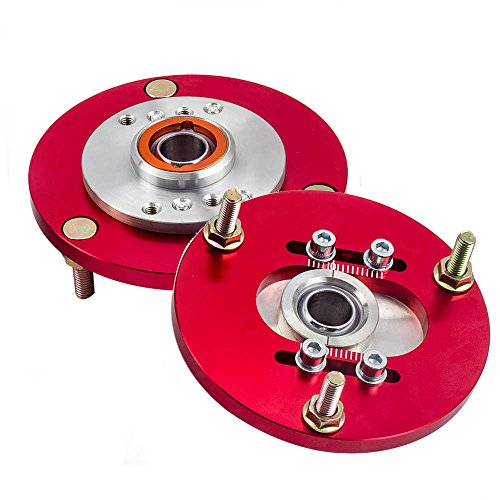 maXpeedingrods Front Suspension Camber Plates for BMW E36 3 Series 1992-1999 316i, 318i, 318is, 318ic, 323i, 323ic, 323is, 325i, 325is, 325ic, 328i, 328is, 328ic, M3 Front Coilovers Camber Plates Red