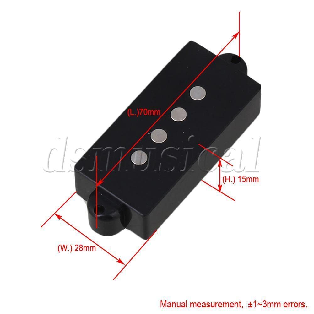 P Bass Pickup Set Fit for Precision 4 String Electric Guitar Black Covers