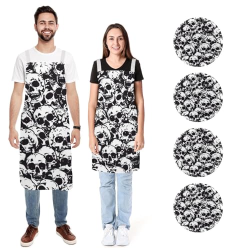 Tabliers de cuisine pour homme et femme imperméables motif crâne