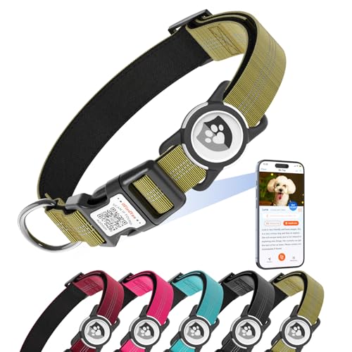 ilFindYou Reflective Dog Collar AirTag Holder for Large