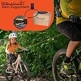 kommit Fahrrrad Zugsystem für mehr Bike Fahrspaß. Sekundenschnelle Montage ohne Werkzeuge. Das Abschleppseil bietet extra Unterstützung auf Tour, egal ob auf dem Kinderrad, E-Bike, Mountainbike, E-MTB