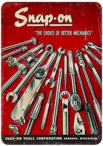 Metal Tin Sign,Snap-on Tools,Suitable for Garage Cafe Bar Club Etc Decoration Product- 8 X 12 Inches Metal Tin Sign