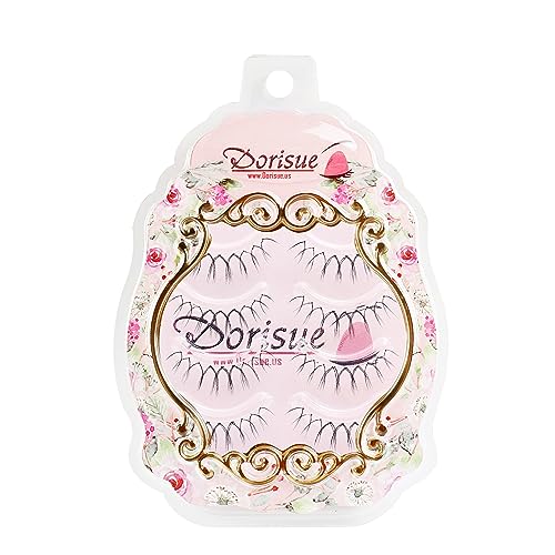 Dorisue Short eyelashes Super Lightweight Technology Wispy Curly Natural Lashes Comfortable Reusable Contact Lens Friendly 4 works light Volume Eye Lashes