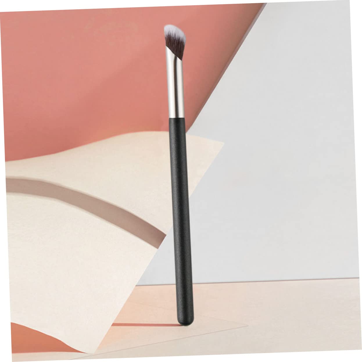 Angled Flat Concealer Brush for Under Eye Small Eye Brush with Skin Friendly Handle for Concealer Blending and Hiding Dark Circles Makeup Tool for Women Beginners and Professionals