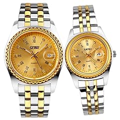 9098 Gold silver strap gold dial