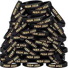 Hanaive 100 Pcs Prom 2026 Silicone Wristbands Prom Party Favors Keepsakes Grad Wristbands Graduation Silicone Wristband 2026 Grad Graduation Gifts, Black with Gold Glitter