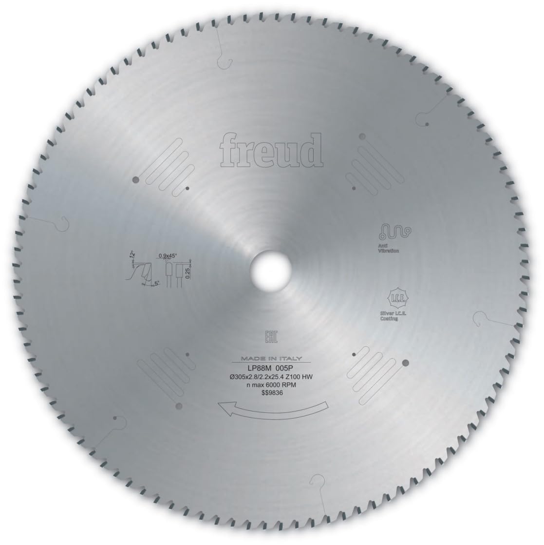Freud (BOSCH Group) F03FS09412 Circular Sawblade - Non-Ferrous Metals, Aluminum - 12" / 305mm, Number of Teeth 100