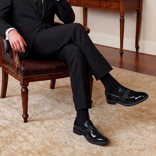 Bruno Marc Bruno Marc Men's Dress Tuxedo Shoe Slip-on Classic Patent Leather Loafers,Size 12,Bright Black,SBOX227M